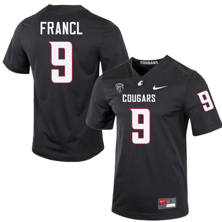Caleb Francl WSU Cougars Jersey.Washington State Cougars #9 Caleb Francl Jersey Youth-Charcoal